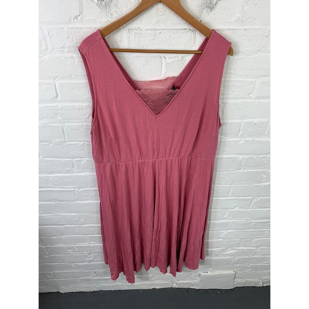 Lane Bryant Women's Soft Stretchy Fit & Flare Dress Sleeveless Pink Size 18